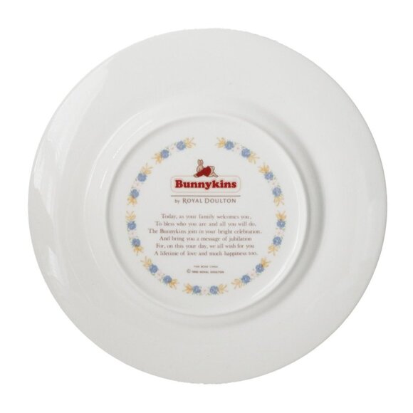 2 Piece Vintage Bunnykins Royal Doulton Christening Plate and Mug Original Box 1 - Picture 5 of 10